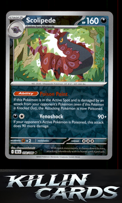 Reverse Holofoil Scolipede 056/086 Pokemon Uncommon SV: Black Bolt Card NM