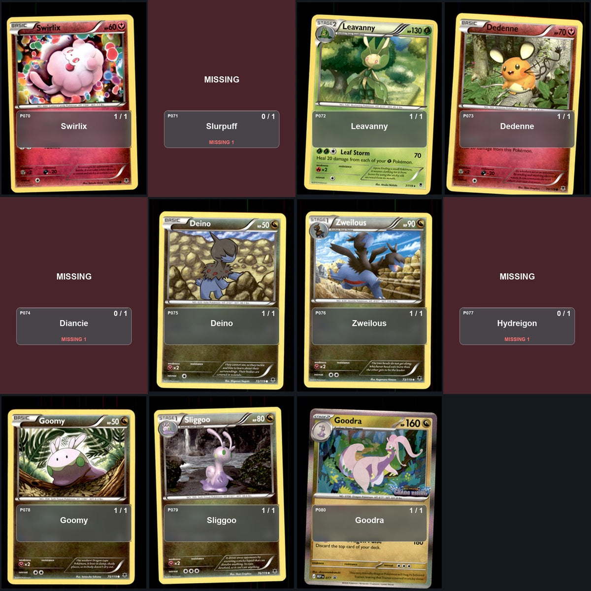 Pokemon TCG XY - Phantom Forces C/UC/R Standard Set 79 Cards