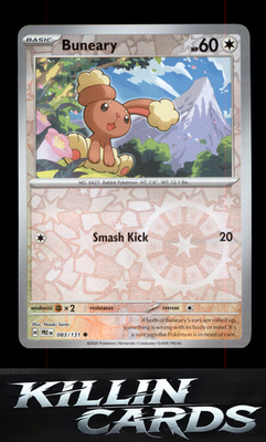 Reverse Holofoil Buneary 083/131 Pokemon Common SV: Prismatic Evolutions Card NM
