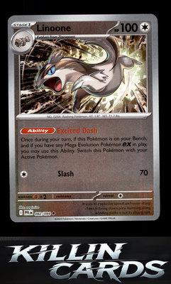 Reverse Holofoil Linoone 082/094 Pokemon Uncommon ME02: Phantasmal Flames Card N