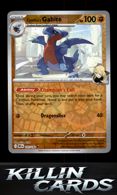 Reverse Holofoil Cynthia's Gabite 103/182 Pokemon Common SV10: Destined Rivals C