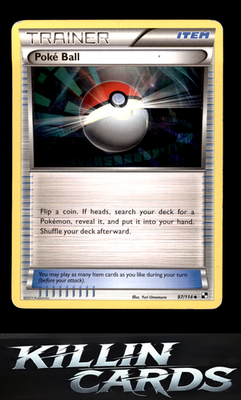 Poke Ball 97/114 Pokemon Uncommon Black and White Card LP