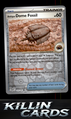 Reverse Holofoil Antique Dome Fossil 152/165 Pokemon Common SV: Scarlet & Violet