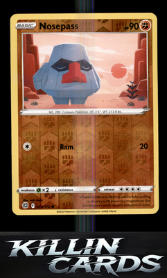 Reverse Holofoil Nosepass 073/172 Pokemon Common SWSH09: Brilliant Stars Card NM