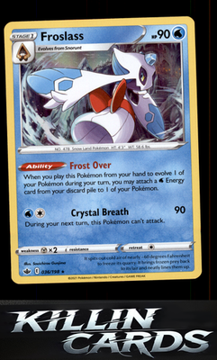 Froslass 036/198 Pokemon Holo Rare SWSH06: Chilling Reign Card NM
