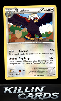 Braviary 93/114 Pokemon Uncommon XY - Steam Siege Card NM