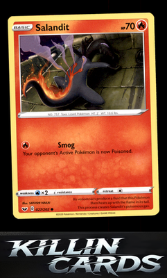 Salandit 027/202 Pokemon Common SWSH01: Sword & Shield Base Set Card NM