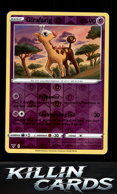 Reverse Holofoil Girafarig 065/185 Pokemon Uncommon SWSH04: Vivid Voltage Card N