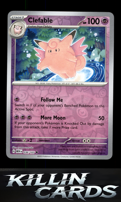 Reverse Holofoil Clefable 036/165 Pokemon Uncommon SV: Scarlet & Violet 151 Card