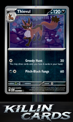 Reverse Holofoil Thievul 090/132 Pokemon Common ME01: Mega Evolution Card NM