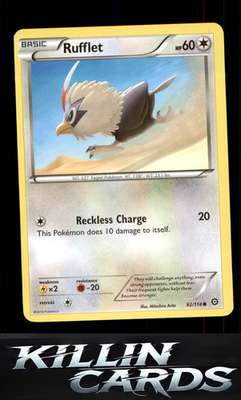 Rufflet 92/114 Pokemon Common XY - Steam Siege Card NM