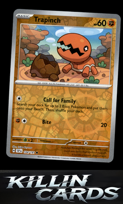 Reverse Holofoil Trapinch 104/191 Pokemon Common SV08: Surging Sparks Card NM