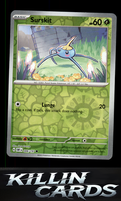 Reverse Holofoil Surskit 006/197 Pokemon Common SV03: Obsidian Flames Card NM