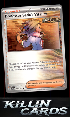 Professor Sada's Vitality 170/182 Pokemon Uncommon SV04: Paradox Rift Card NM