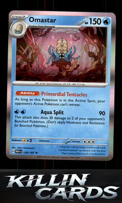 Omastar 139/165 Pokemon Rare SV: Scarlet & Violet 151 Card NM