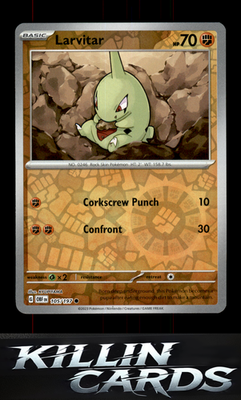 Reverse Holofoil Larvitar 105/197 Pokemon Common SV03: Obsidian Flames Card NM