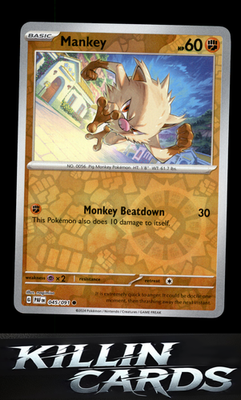 Reverse Holofoil Mankey - 045/091 045/091 Pokemon Common SV: Paldean Fates Card