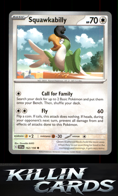 Squawkabilly 162/198 Pokemon Common SV01: Scarlet & Violet Base Set Card NM