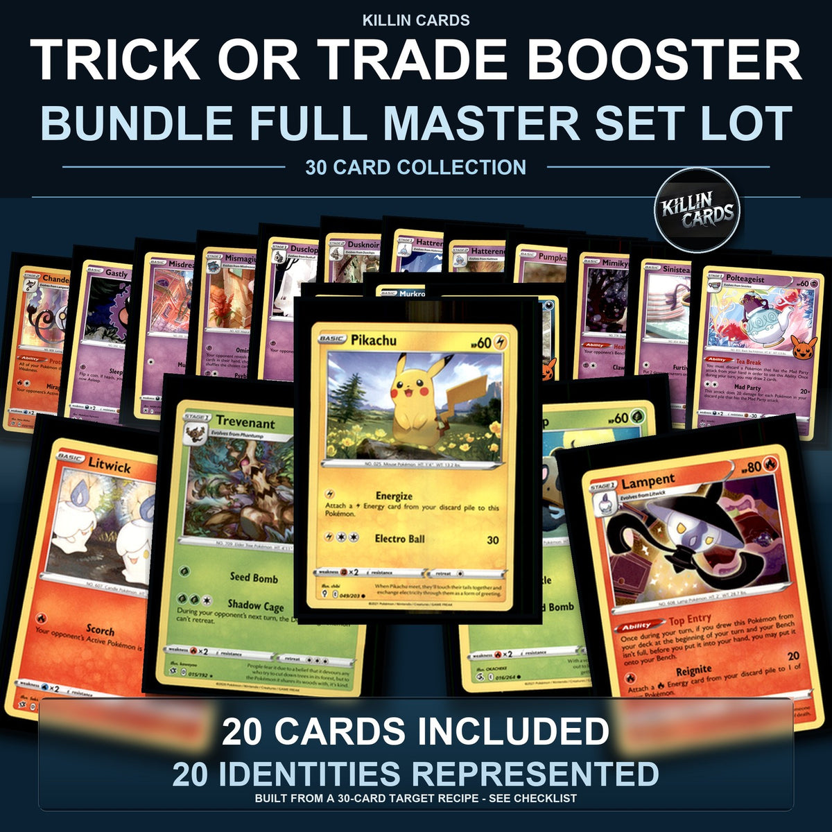Pokemon TCG Trick or Trade BOOster Bundle Partial Master Set Lot 20 Cards Master Set