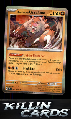 Bloodmoon Ursaluna 054/131 Pokemon Rare SV: Prismatic Evolutions Card NM