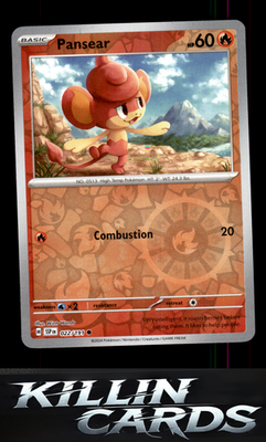 Reverse Holofoil Pansear 022/191 Pokemon Common SV08: Surging Sparks Card NM