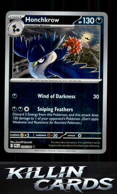 Reverse Holofoil Honchkrow 058/094 Pokemon Uncommon ME02: Phantasmal Flames Card