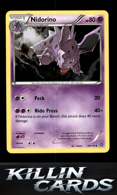 Nidorino 44/114 Pokemon Uncommon XY - Steam Siege Card NM