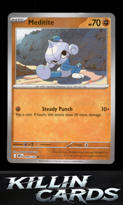 Reverse Holofoil Meditite 099/182 Pokemon Common SV10: Destined Rivals Card NM