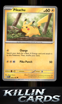 Pikachu - 025/165 025/165 Pokemon Common SV: Scarlet & Violet 151 Card NM