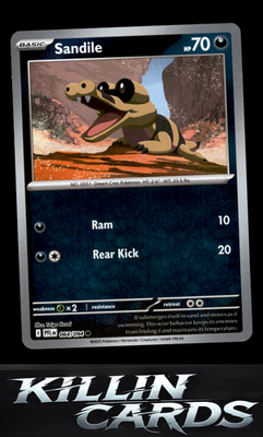Reverse Holofoil Sandile 064/094 Pokemon Common ME02: Phantasmal Flames Card NM