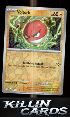Reverse Holofoil Voltorb 100/165 Pokemon Common SV: Scarlet & Violet 151 Card NM