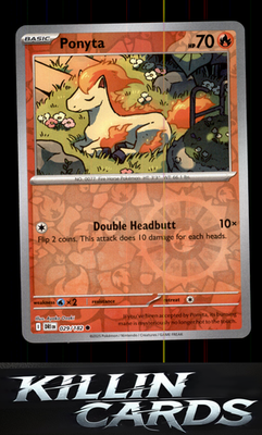 Reverse Holofoil Ponyta 029/182 Pokemon Common SV10: Destined Rivals Card NM
