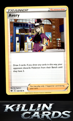 Avery 130/198 Pokemon Uncommon SWSH06: Chilling Reign Card LP