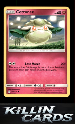 Cottonee 147/236 Pokemon Common SM - Cosmic Eclipse Card NM