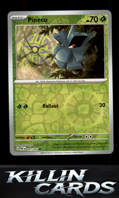 Reverse Holofoil Pineco - 001/091 001/091 Pokemon Common SV: Paldean Fates Card