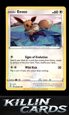 Eevee 052/072 Pokemon Common Shining Fates Card NM