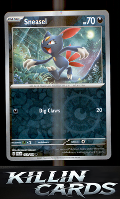 Reverse Holofoil Sneasel 133/193 Pokemon Common SV02: Paldea Evolved Card NM