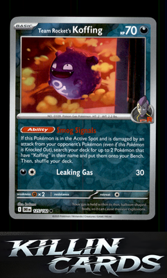 Reverse Holofoil Team Rocket's Koffing 125/182 Pokemon Common SV10: Destined Riv