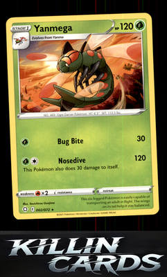 Yanmega 002/072 Pokemon Rare Shining Fates Card NM
