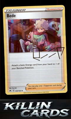 Bede 124/159 Pokemon Holo Rare SWSH: Crown Zenith Card NM