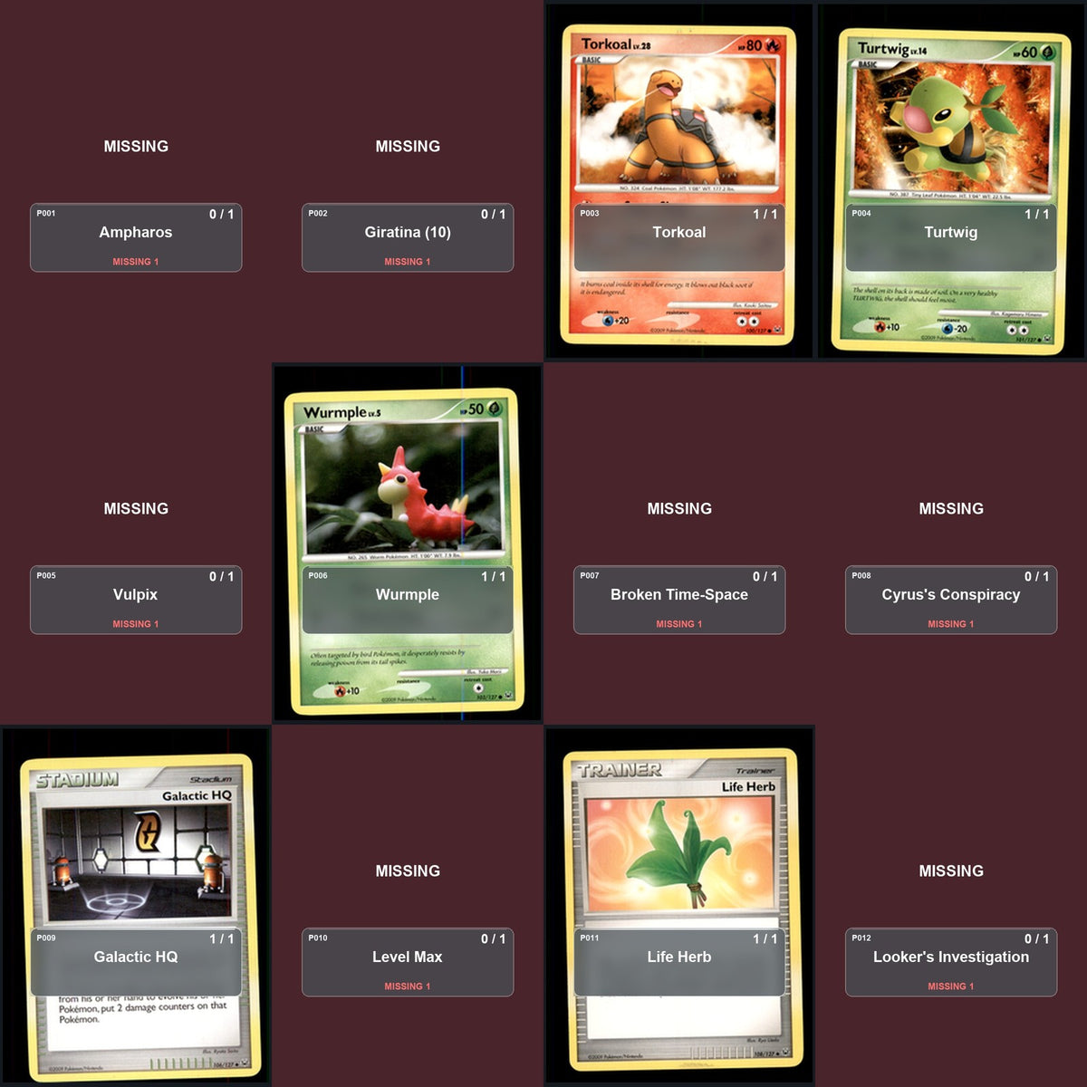 Pokemon TCG Platinum C/UC/R Standard Set 36 Cards