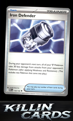 Iron Defender 118/132 Pokemon Uncommon ME01: Mega Evolution Card NM
