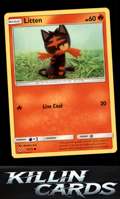 Litten 15/73 Pokemon Common Shining Legends Card NM