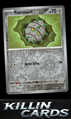 Reverse Holofoil Ferroseed 127/182 Pokemon Common SV04: Paradox Rift Card NM