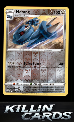 Reverse Holofoil Metang 118/195 Pokemon Uncommon SWSH12: Silver Tempest Card NM