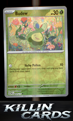 Reverse Holofoil Budew 004/131 Pokemon Common SV: Prismatic Evolutions Card NM
