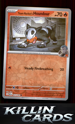 Reverse Holofoil Team Rocket's Houndour 037/182 Pokemon Common SV10: Destined Ri