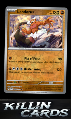 Reverse Holofoil Landorus 110/191 Pokemon Rare SV08: Surging Sparks Card NM