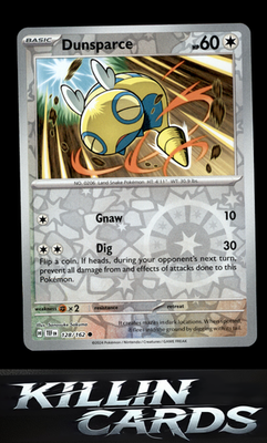 Reverse Holofoil Dunsparce 128/162 Pokemon Common SV05: Temporal Forces Card NM