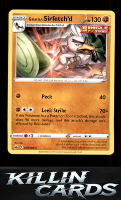 Galarian Sirfetch'd 079/198 Pokemon Rare SWSH06: Chilling Reign Card NM